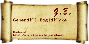 Generál Boglárka névjegykártya